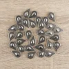 Perlen, Tropfen, 2,4cm x 1,6cm, antik-silber, 32 Stück