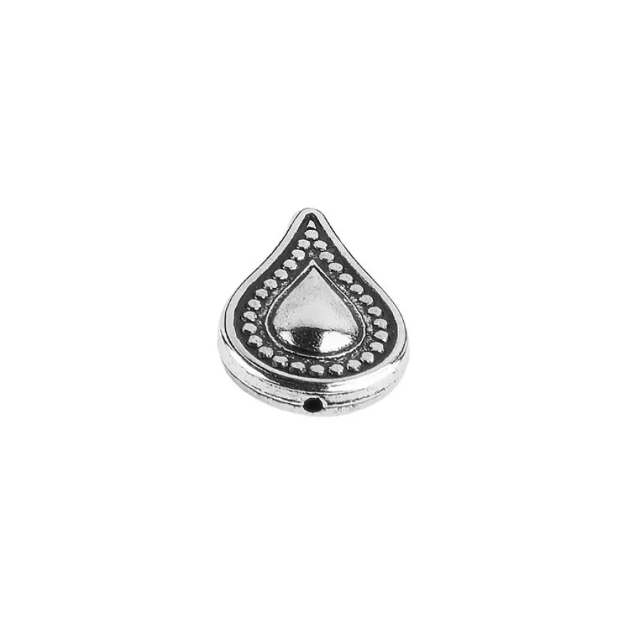 Perlen, Tropfen, 2,4cm x 1,6cm, antik-silber, 32 Stück