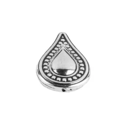 Perlen, Tropfen, 3,5cm x 2,2cm, antik-silber, 10 Stück