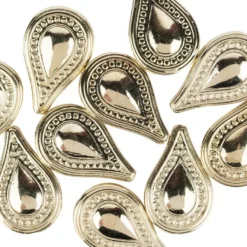 Perlen, Tropfen, 3,5cm x 2,2cm, hellgold, 10 Stück