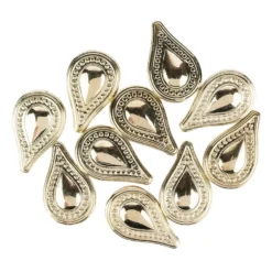 Perlen, Tropfen, 3,5cm x 2,2cm, hellgold, 10 Stück