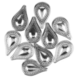 Perlen, Tropfen, 3,5cm x 2,2cm, silber, 10 Stück