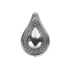 Perlen, Tropfen, 3,5cm x 2,2cm, silber, 10 Stück