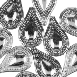 Perlen, Tropfen, 3,5cm x 2,2cm, silber, 10 Stück