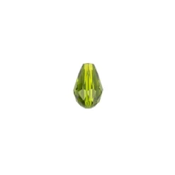 Perlen, Tropfen, facettiert, 1cm x 1,4cm, olivgrün, 15 Stück