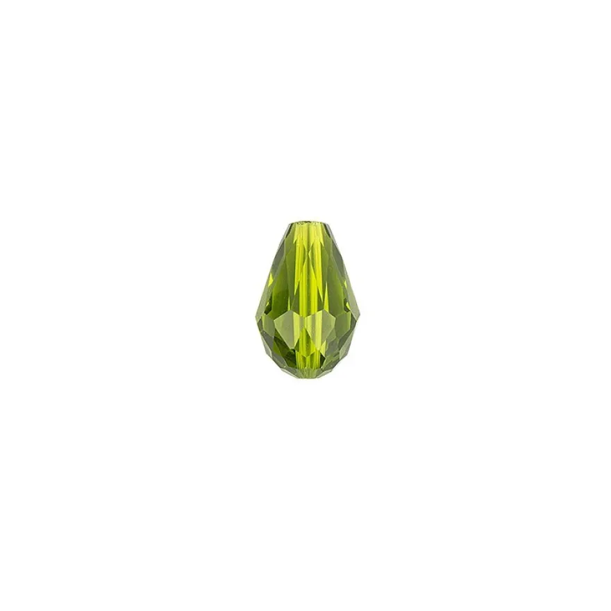 Perlen, Tropfen, facettiert, 0,6cm x 0,8cm, olivgrün, 30 Stück