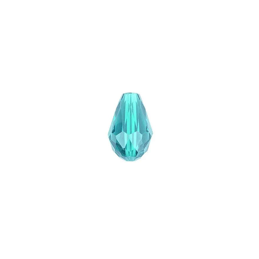 Perlen, Tropfen, facettiert, 1cm x 1,4cm, türkisblau, 15 Stück