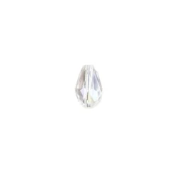 Perlen, Tropfen, facettiert, 0,8cm x 1,1cm, transparent-irisierend, 20 Stück