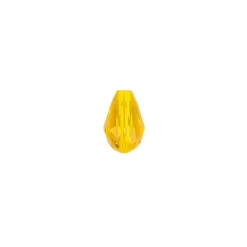 Perlen, Tropfen, facettiert, 0,8cm x 1,1cm, goldgelb, 20 Stück