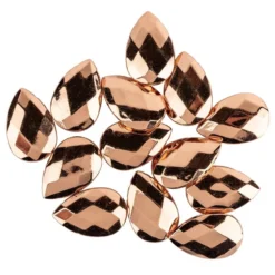 Perlen, Tropfen, facettiert, 2,7cm x 1,8cm x 0,7cm, kupfer, 13 Stück