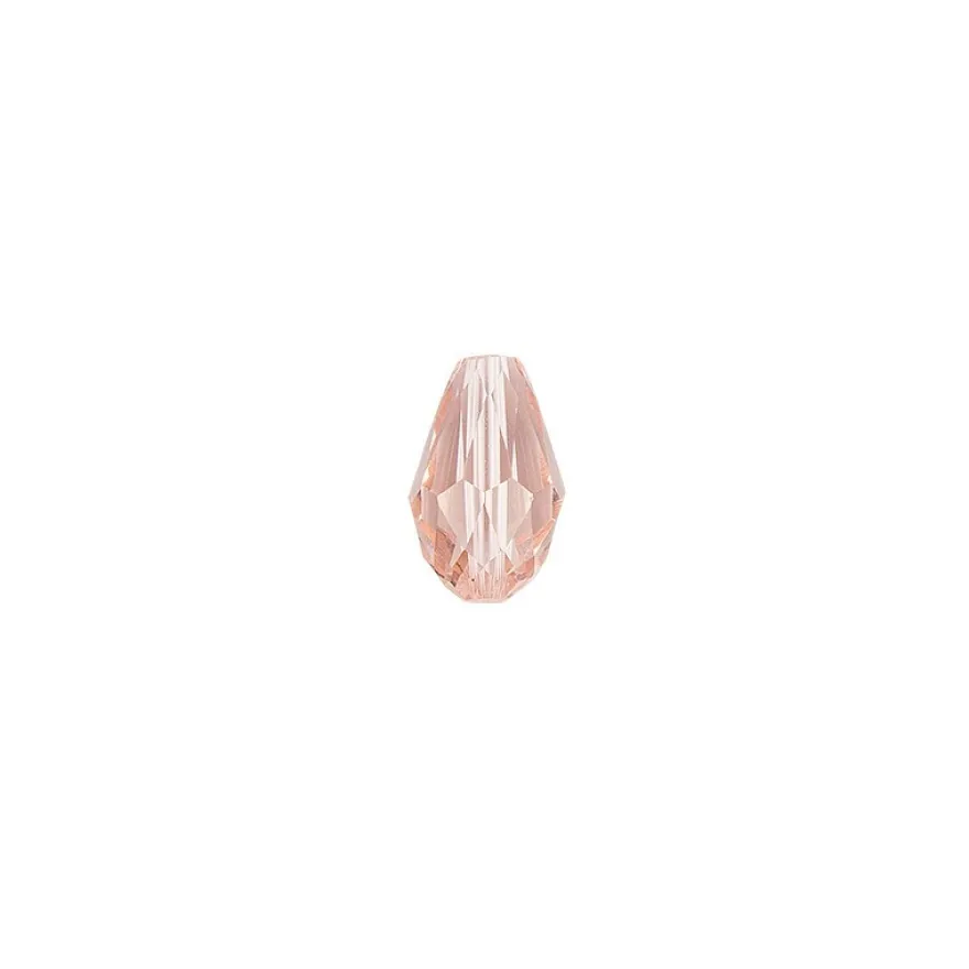 Perlen, Tropfen, facettiert, 0,8cm x 1,1cm, rosé, 20 Stück