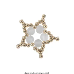 Perlen-Vielfalt in Kunststoff-Box, verschiedene Perlensorten, 500g, metallic, hellgold
