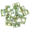 Perlen, Wellen-Form, irisierend, 2,6cm x 1,8cm, Aventurin-Optik, olivgrün, 12 Stück