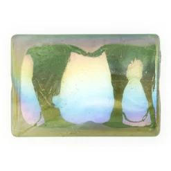 Perlen, Wellen-Form, irisierend, 2,6cm x 1,8cm, Aventurin-Optik, olivgrün, 12 Stück