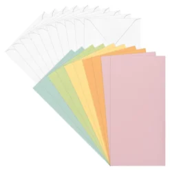 Perlmutt-Grußkarten, Glitzer-Effekt, 10,5cm x 21cm, 5 Farben, inkl. Umschläge, 10 Stück