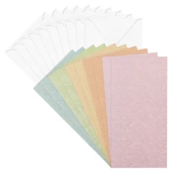 Perlmutt-Grußkarten, Marmor-Schimmer, 10,5cm x 21cm, 5 Farben, inkl. Umschläge, 10 Stück