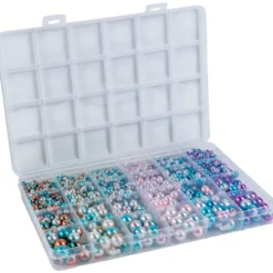 Perlmutt-Perlen mit Farbverlauf, Sortierung 3, 6 Farbverläufe in 4 Größen, 1890 Perlen