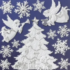 Perlmutt-Relief-Sticker XL, Winter 3, 31 x 30 cm