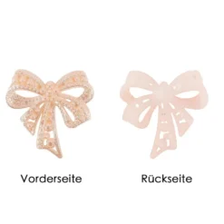 Perlmutt-Schmucksteine, Schleife, 4,5cm x 4,5cm, apricot, 7 Stück