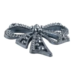 Perlmutt-Schmucksteine, Schleife, 4,5cm x 4,5cm, blausilber, 7 Stück