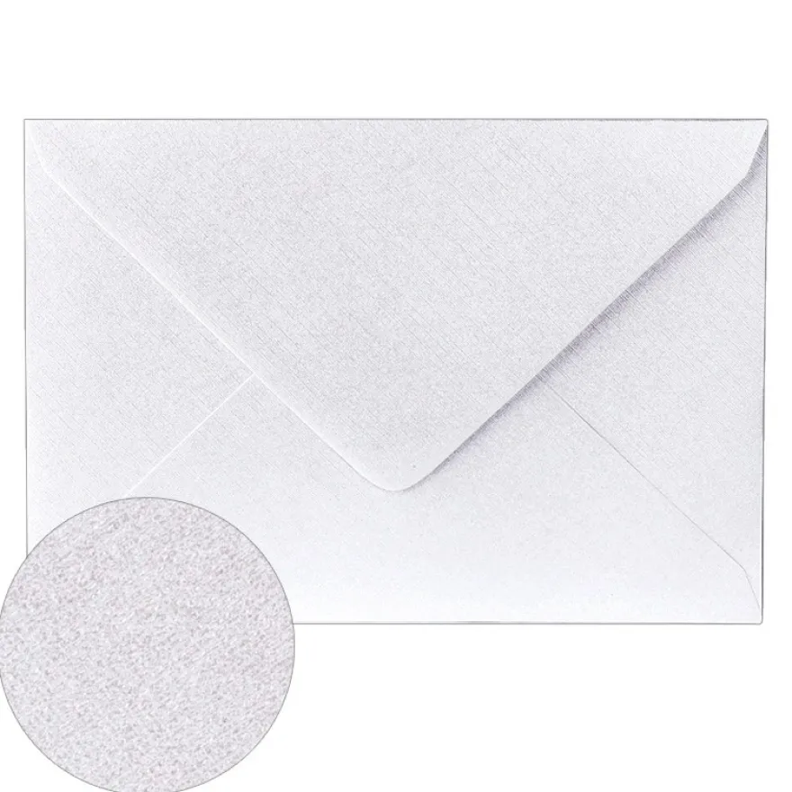 Perlmutt-Umschläge, B6, Leinen-Optik, champagner, 10 Stück