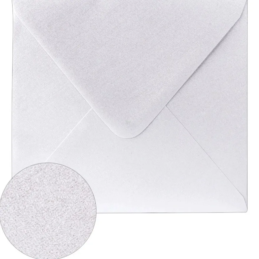 Perlmutt-Umschläge, 17x17cm, Leinen-Optik, champagner, 10 Stück