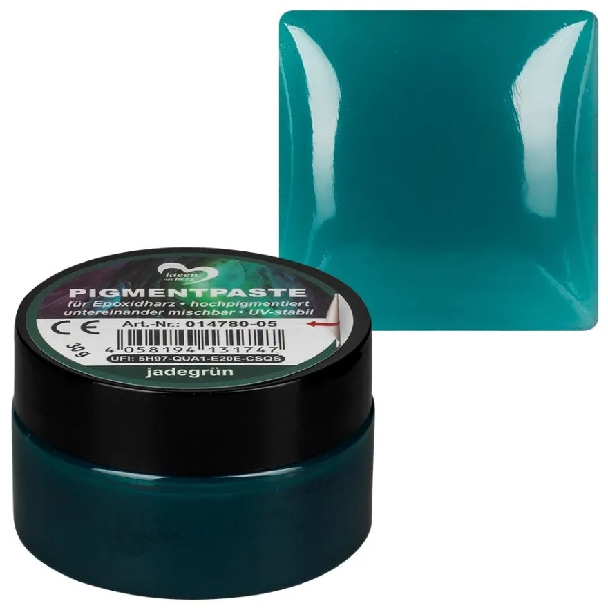 Pigmentpaste für Epoxidharz, 30g, jadegrün, hochpigmentiert, untereinander mischbar, UV-stabil