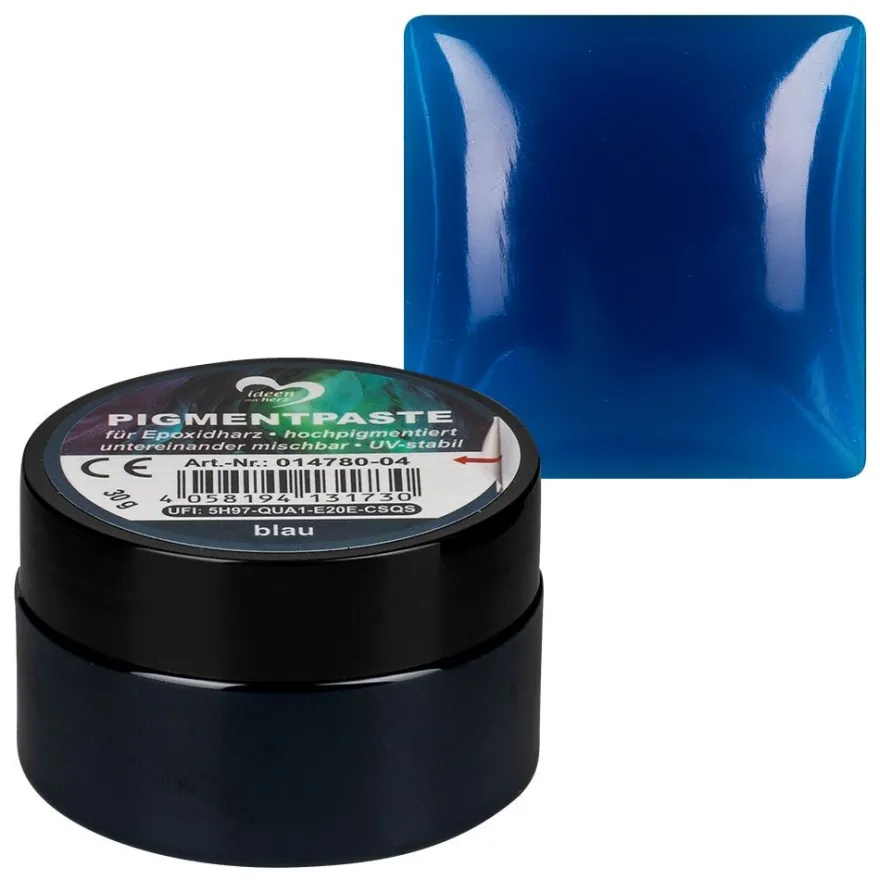 Pigmentpaste für Epoxidharz, 30g, blau, hochpigmentiert, untereinander mischbar, UV-stabil