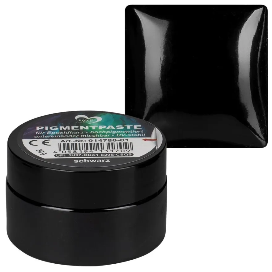 Pigmentpaste für Epoxidharz, 30g, schwarz, hochpigmentiert, untereinander mischbar, UV-stabil