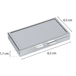 Pillendosen rechteckig, 4,5cm x 8,2cm x 1,2cm, silber, 2 Stück