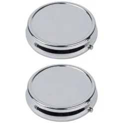 Pillendosen rund, Ø 5cm, 1,4cm hoch, silber, 2 Stück