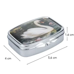 Pillendosen Schwan & Pferd, 5,6cm x 4cm x 1,6cm, 2 Designs, 2 Stück