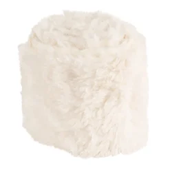 Plüschfell-Band, 8cm breit, 2m lang, creme-weiß