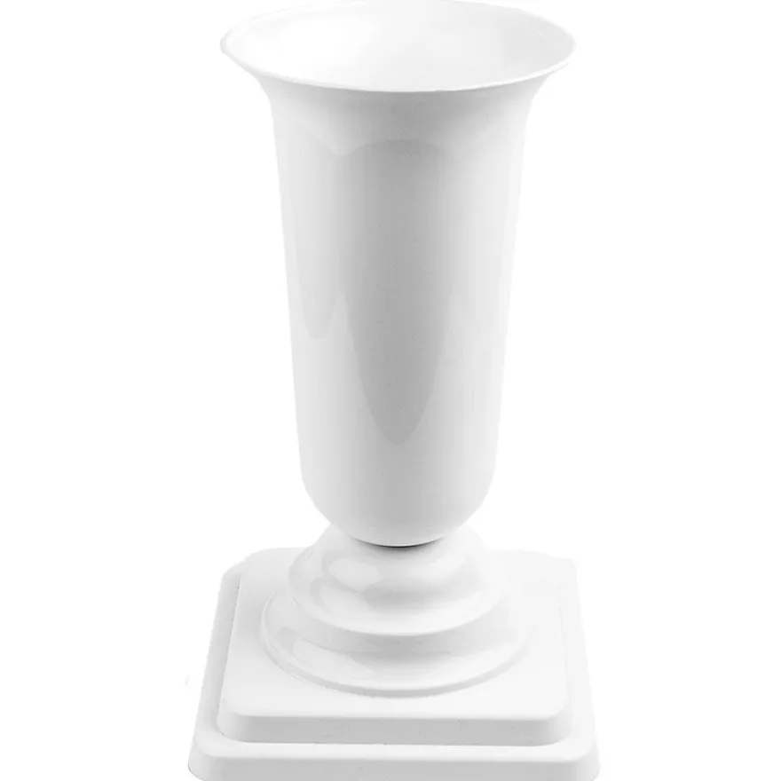 Pokal-Vase, Ø12,5cm, 27cm hoch, weiß