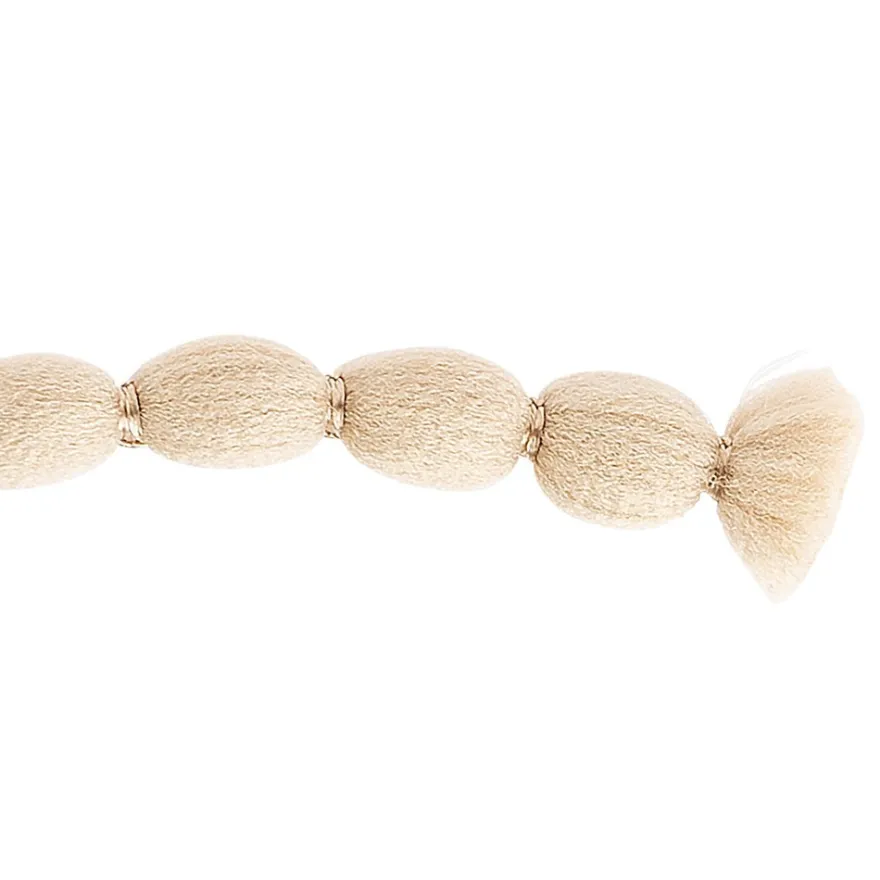 Pompon-Band, Ø 1cm, 10m, auf Rolle, taupe