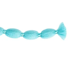 Pompon-Band, Ø 1cm, 10m, auf Rolle, türkis