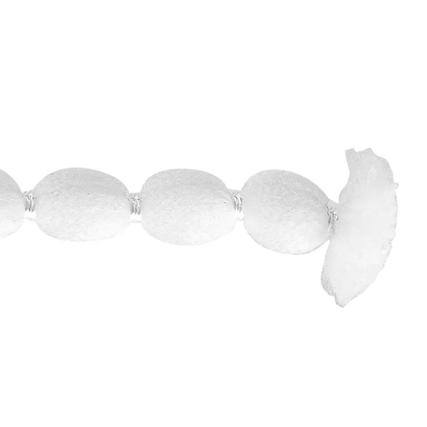 Pompon-Band, Ø 1cm, 10m, auf Rolle, weiß