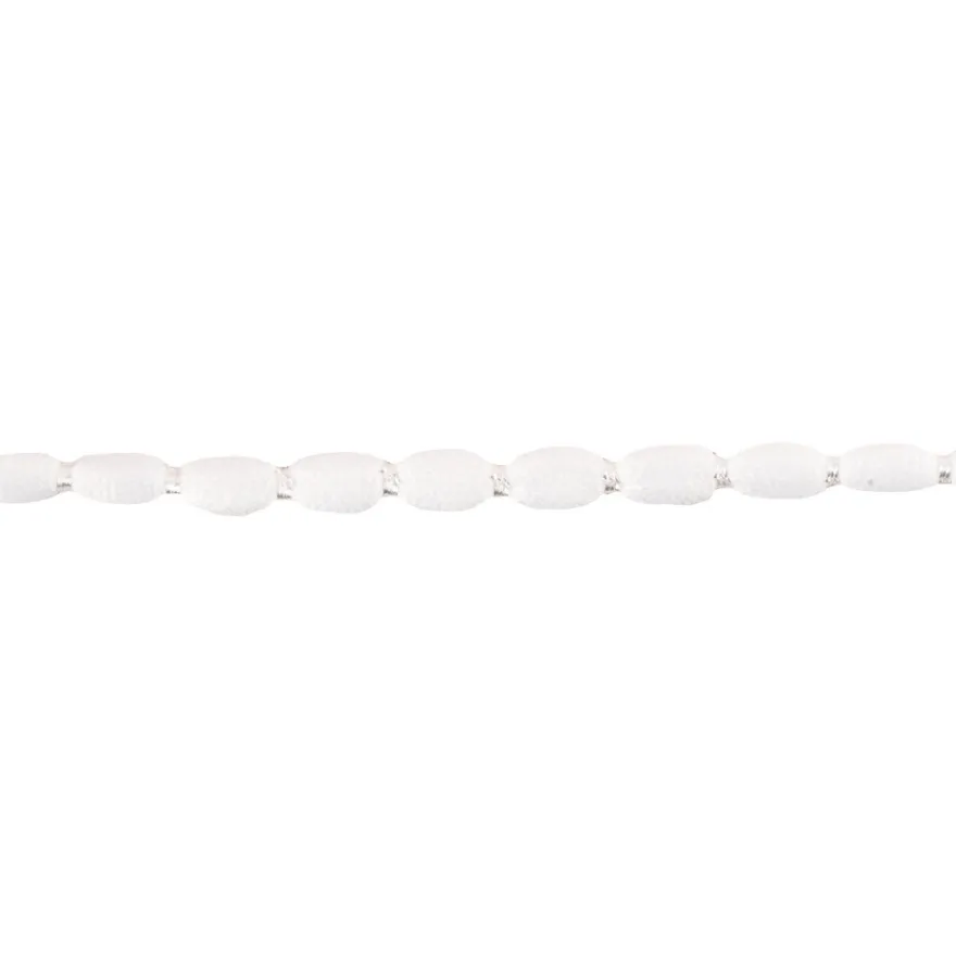 Pompon-Band, Ø 1cm, 10m, auf Rolle, weiß