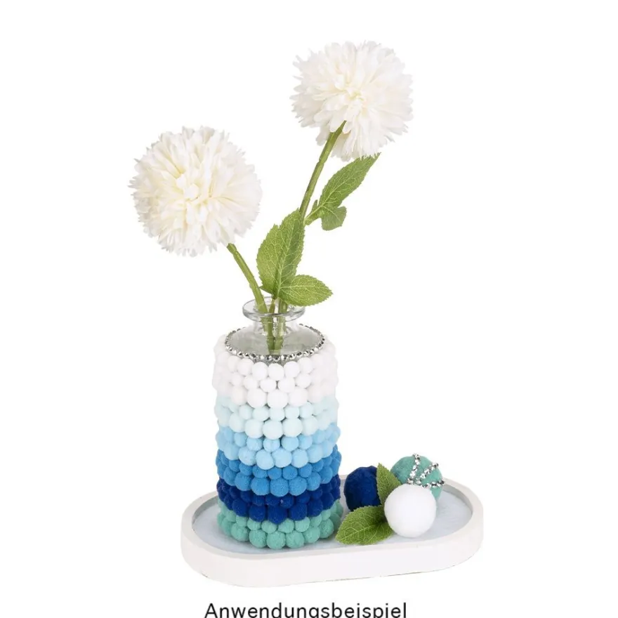 Pompons, Blautöne, versch. Farben und Größen, 500 Stück