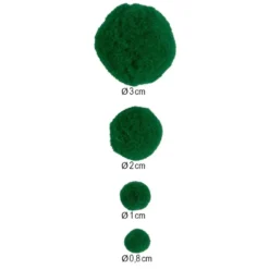 Pompons, Grüntöne, versch. Farben und Größen, 500 Stück