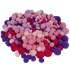 Pompons, Violett- & Rosatöne, versch. Farben und Größen, 500 Stück