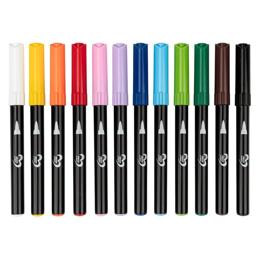 Porzellan-Marker, 12 Farben, weiche Pinselspitze, 12 Stück