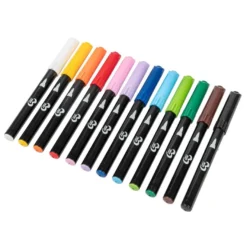Porzellan-Marker, 12 Farben, weiche Pinselspitze, 12 Stück