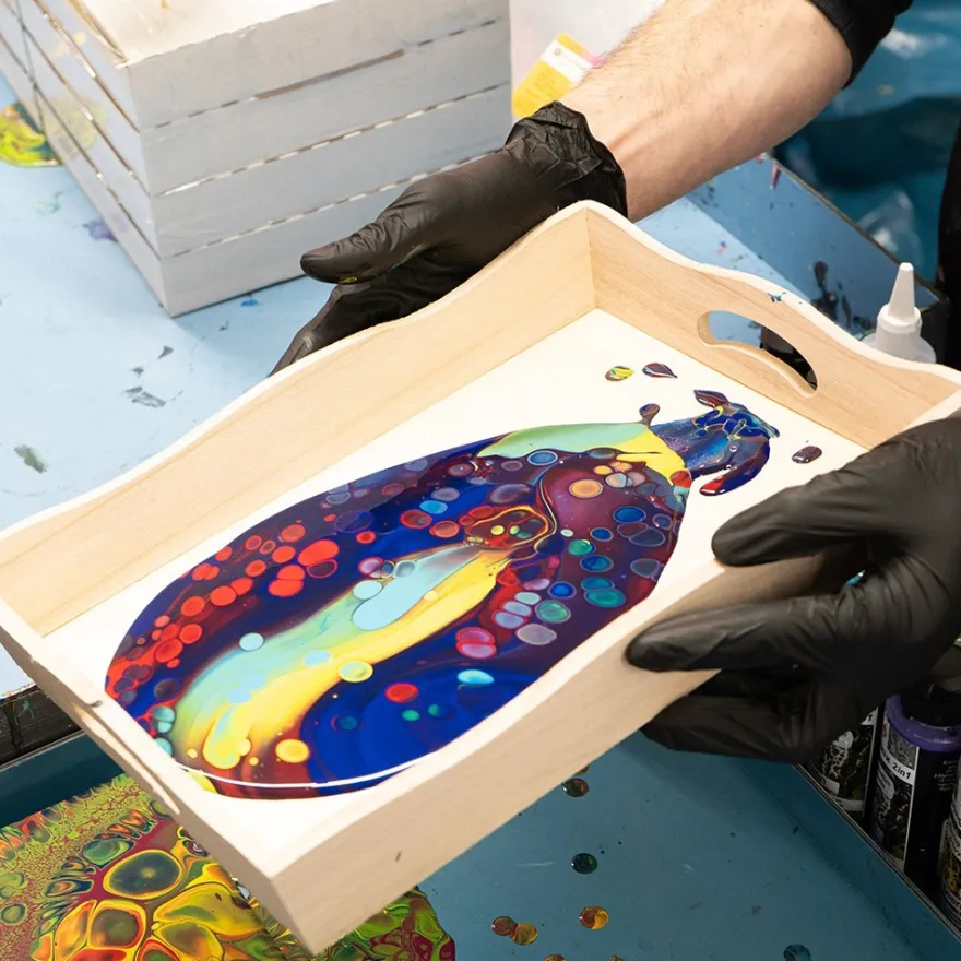 Pouring Mix, 2 in 1, Pouring Medium & Acrylfarbe, pastellgrün, 180ml