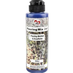 Pouring Mix, 2 in 1, Pouring Medium & Acrylfarbe, blau, 180ml