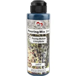 Pouring Mix, 2 in 1, Pouring Medium & Acrylfarbe, petrol, 180ml
