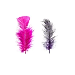 Premium-Flausch-Federn Duo, schlicht & gesprenkelt, 10g, pink, weiß, violett