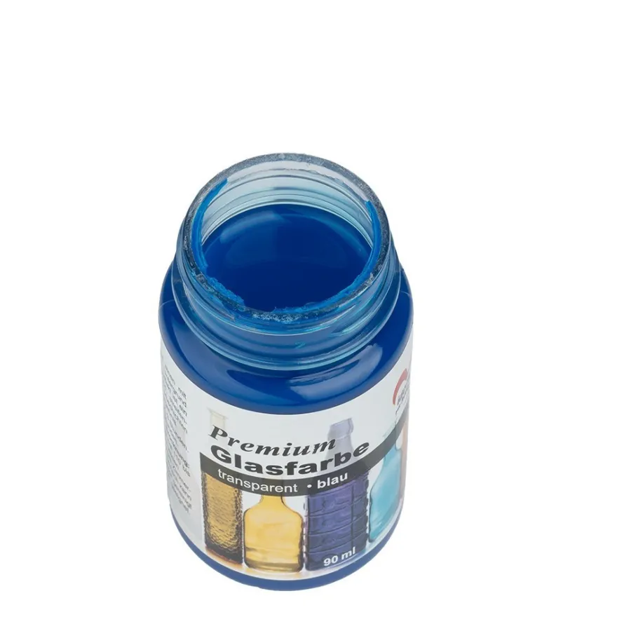 Premium-Glasfarbe, transparent, blau, 90ml