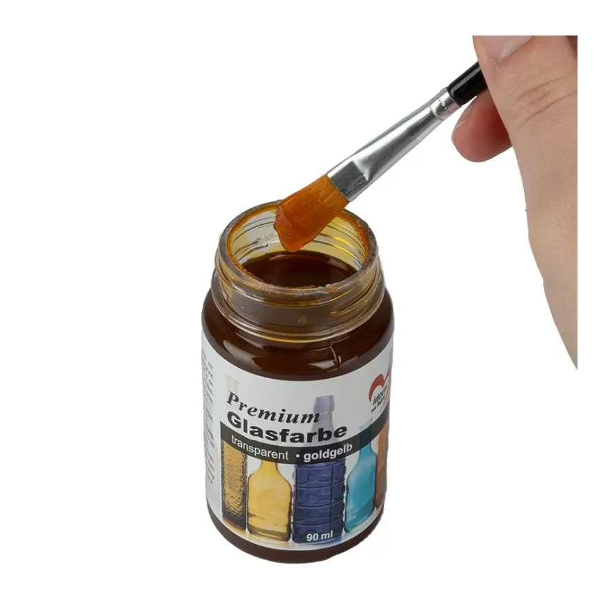 Premium-Glasfarbe, transparent, goldgelb, 90ml
