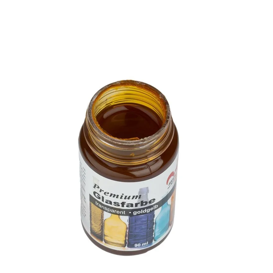 Premium-Glasfarbe, transparent, goldgelb, 90ml